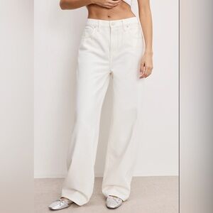 Good American Good skate 90’s Baggy White Jeans size 4 27